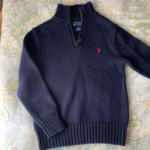 Kids Polo Ralph Lauren Navy Blue Quarter Zip Sweater
